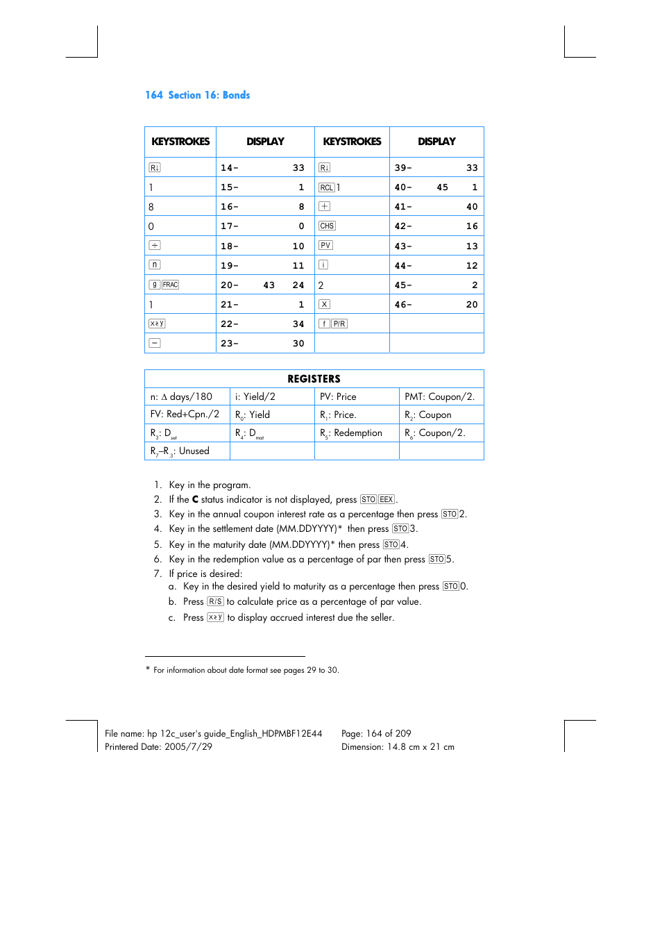 HP 12C Financial calculator User Manual | Page 164 / 211