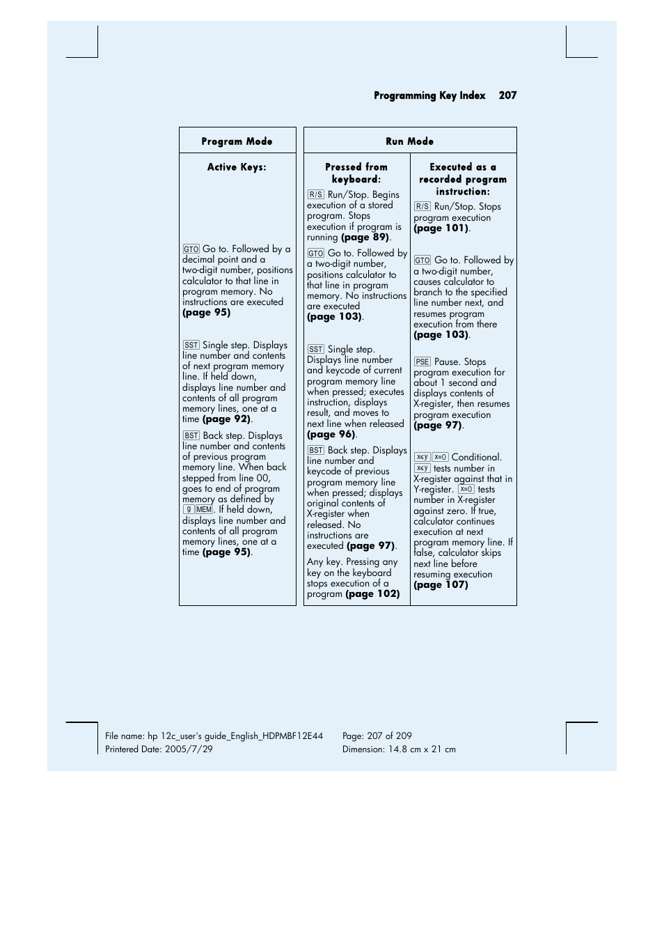 HP 12C Financial calculator User Manual | Page 207 / 211