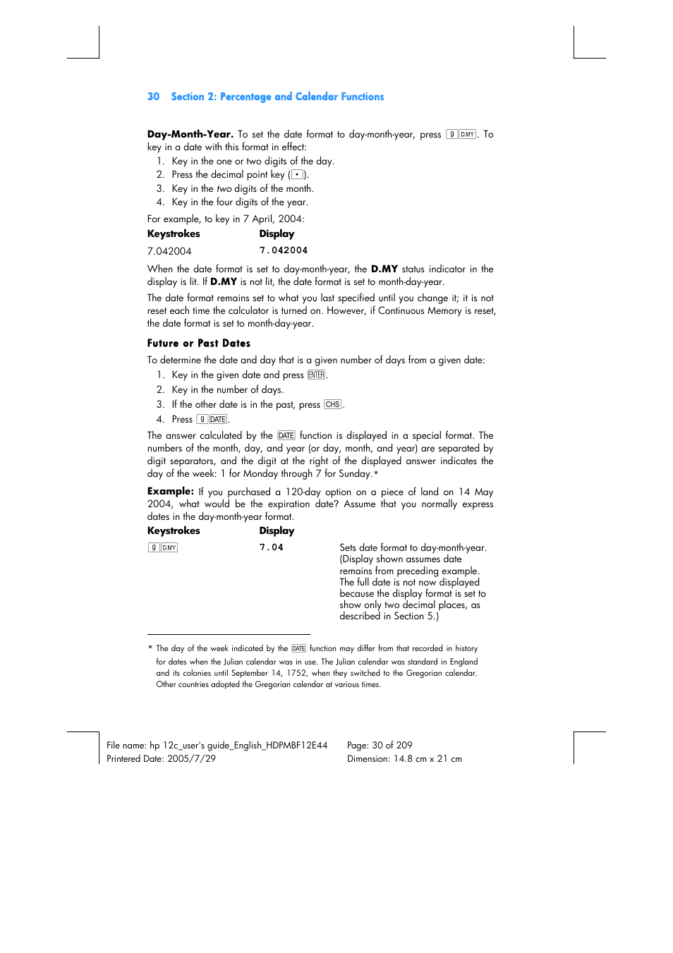 HP 12C Financial calculator User Manual | Page 30 / 211