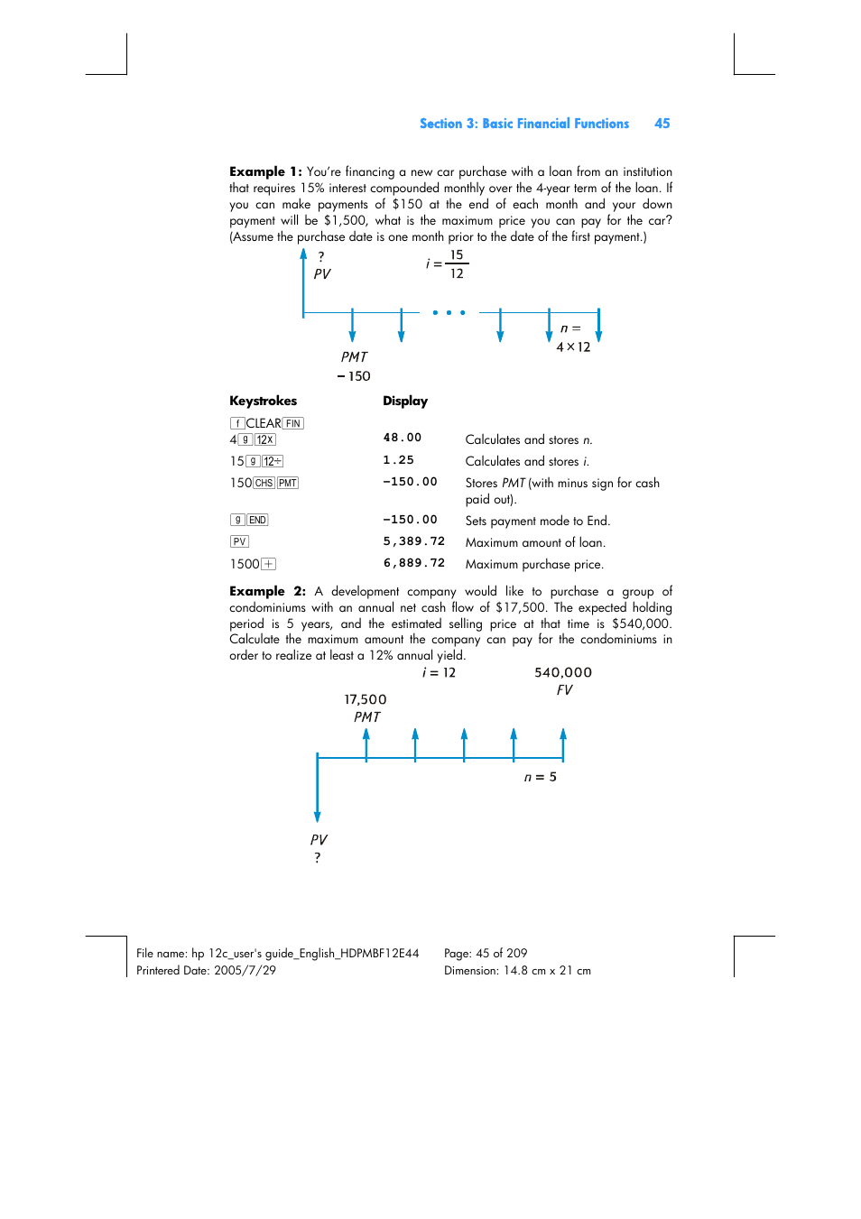 HP 12C Financial calculator User Manual | Page 45 / 211