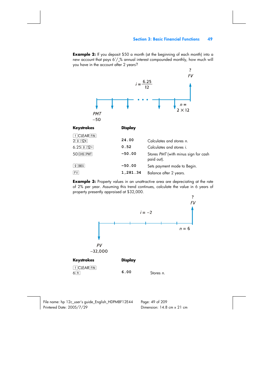 HP 12C Financial calculator User Manual | Page 49 / 211