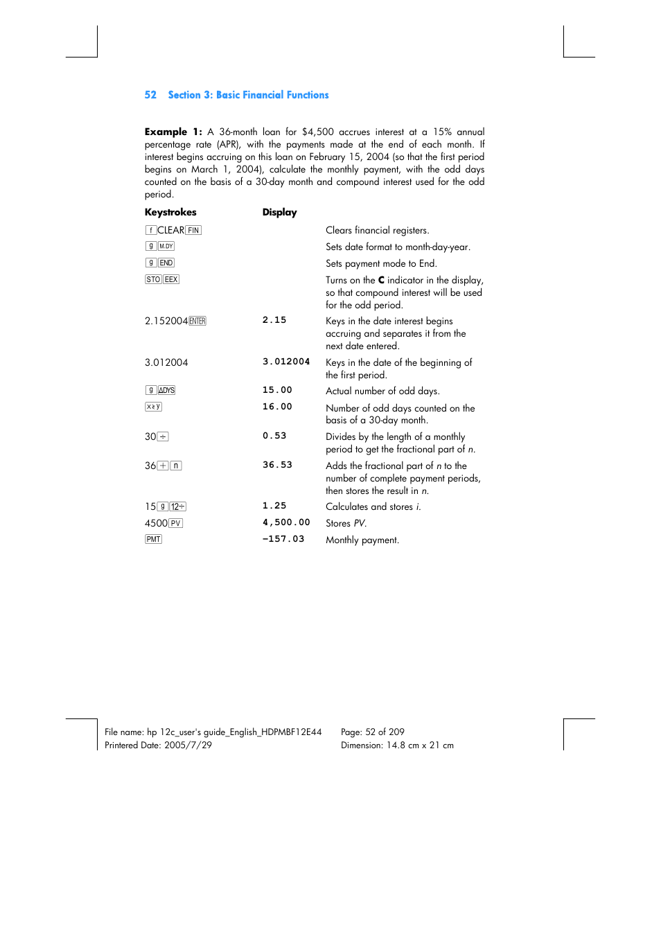 HP 12C Financial calculator User Manual | Page 52 / 211