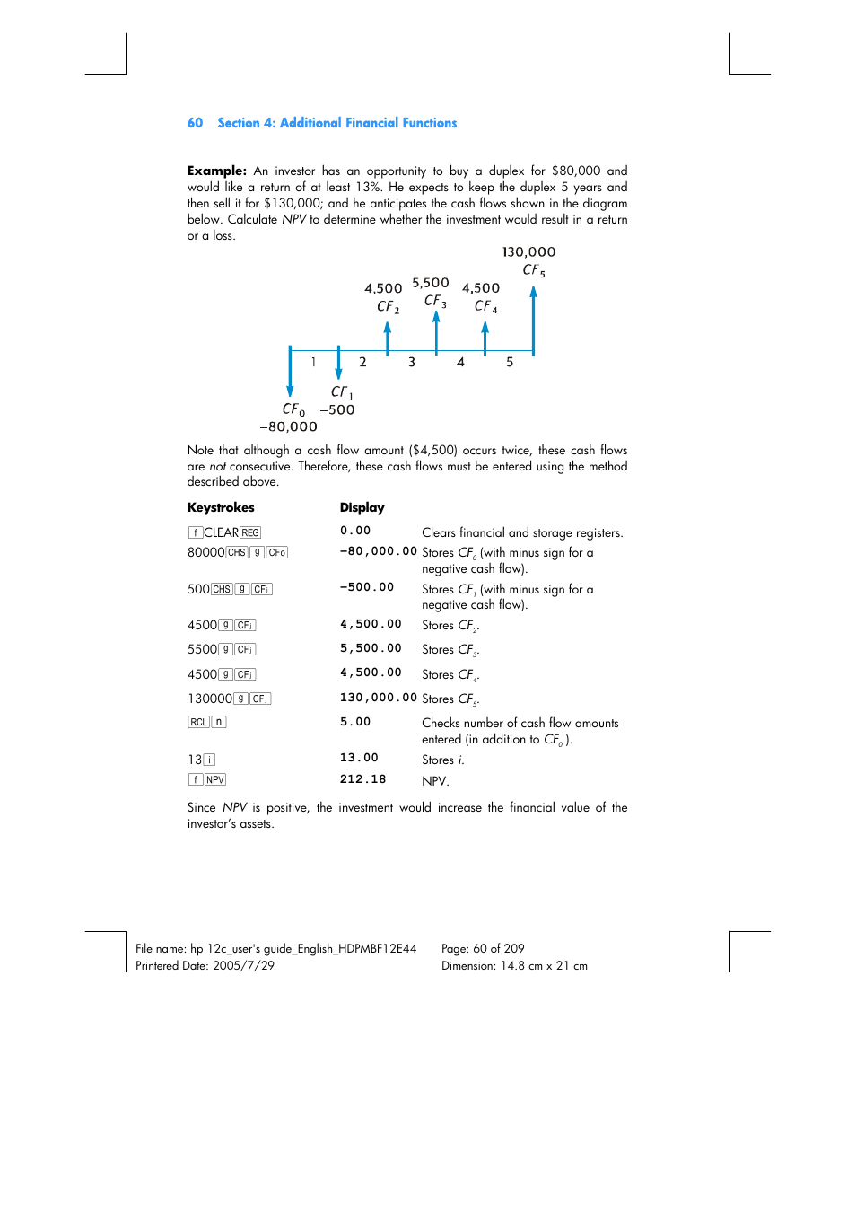 HP 12C Financial calculator User Manual | Page 60 / 211