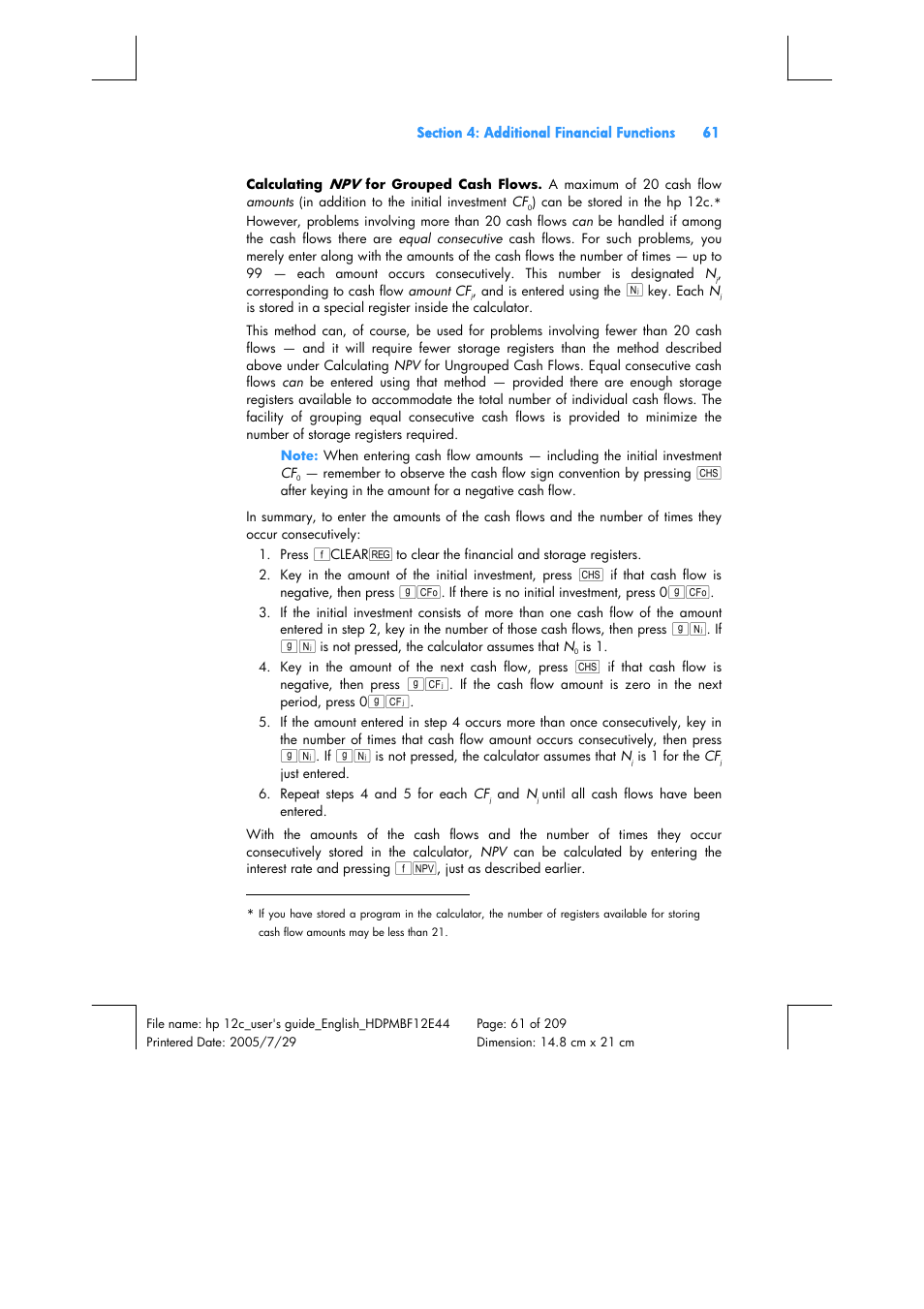HP 12C Financial calculator User Manual | Page 61 / 211