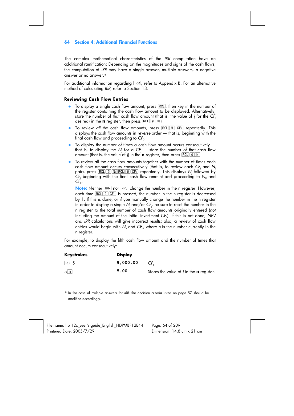 HP 12C Financial calculator User Manual | Page 64 / 211