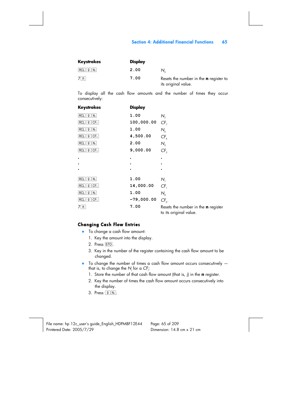 HP 12C Financial calculator User Manual | Page 65 / 211