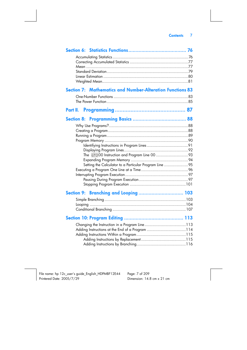 HP 12C Financial calculator User Manual | Page 7 / 211