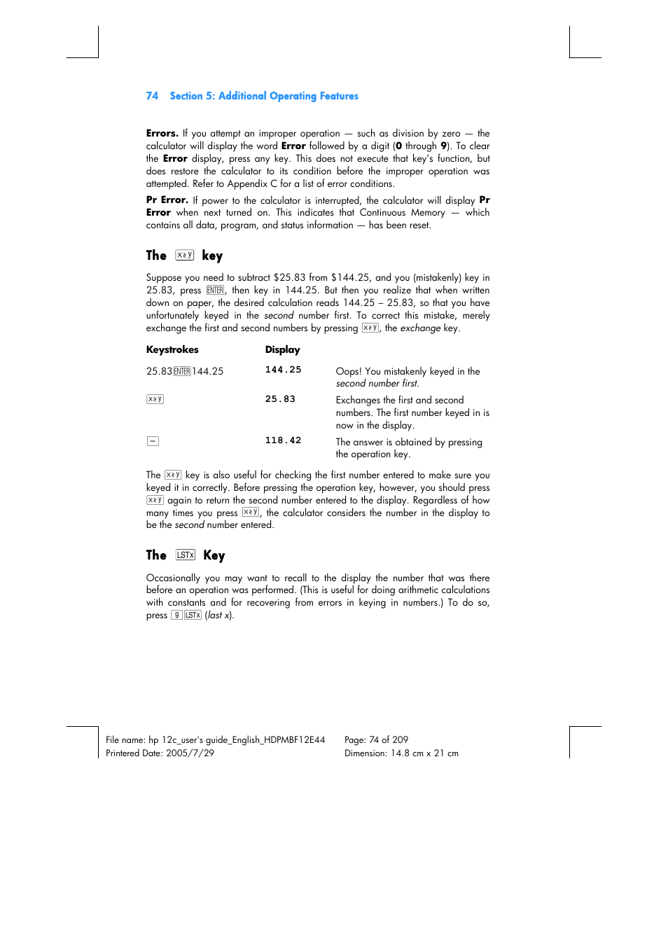 HP 12C Financial calculator User Manual | Page 74 / 211