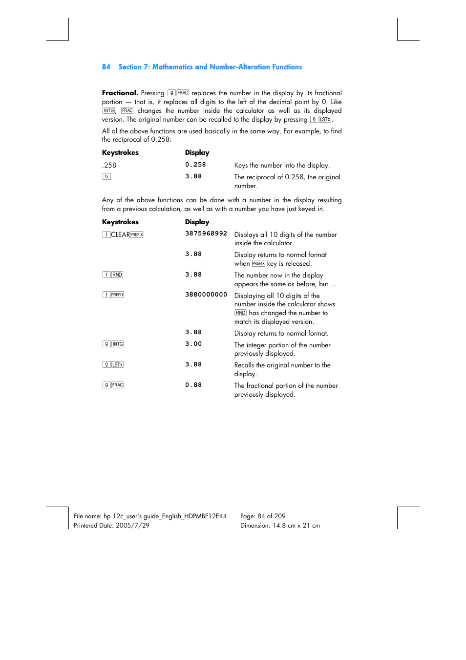 HP 12C Financial calculator User Manual | Page 84 / 211