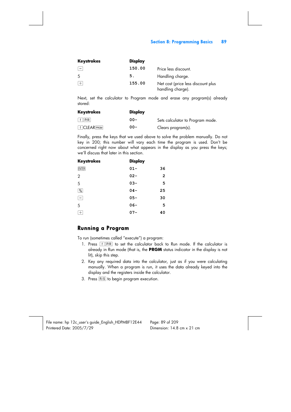 HP 12C Financial calculator User Manual | Page 89 / 211