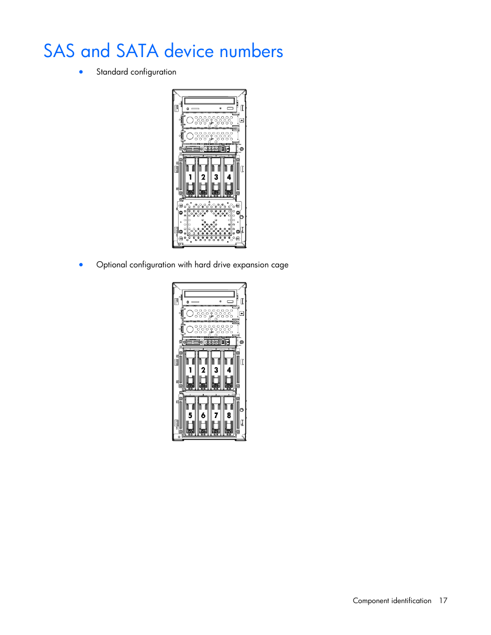 Sas and sata device numbers | HP PROLIANT ML330 G6 User Manual | Page 17 / 129