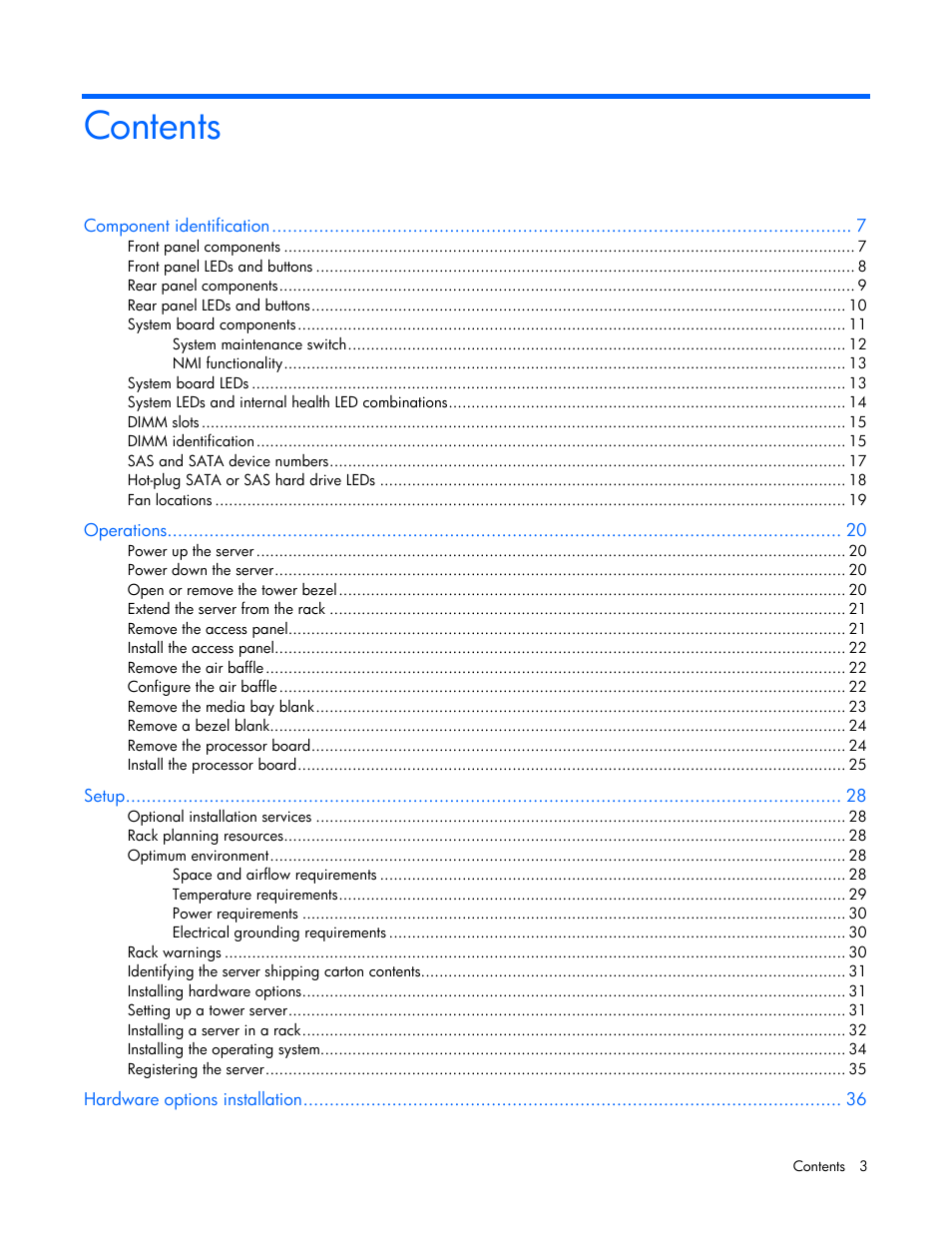 HP PROLIANT ML330 G6 User Manual | Page 3 / 129