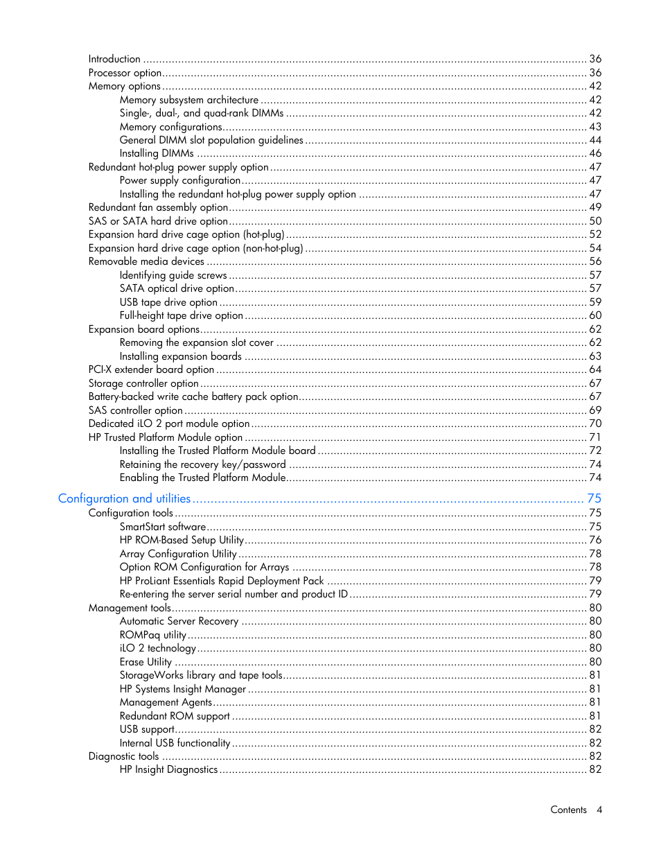 HP PROLIANT ML330 G6 User Manual | Page 4 / 129