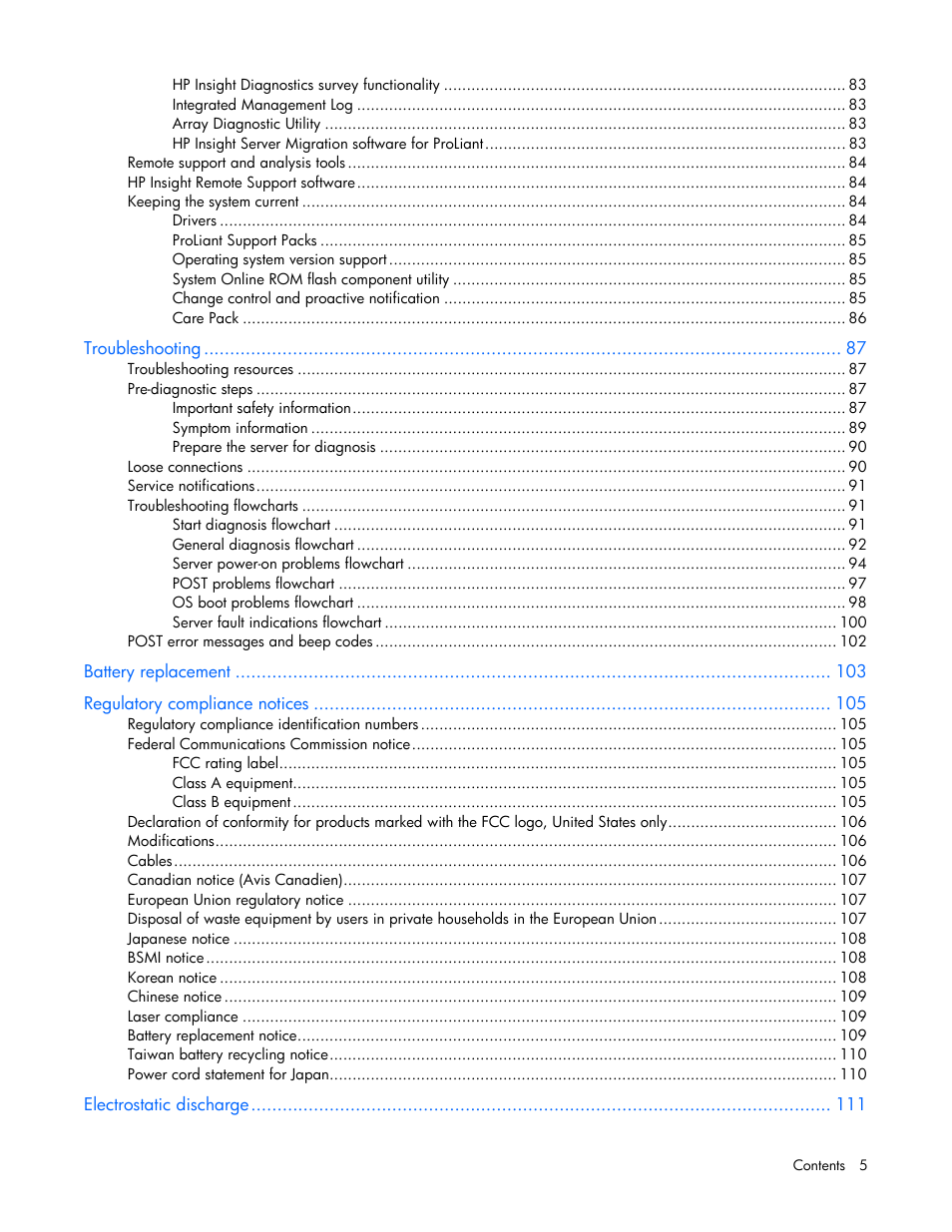 HP PROLIANT ML330 G6 User Manual | Page 5 / 129