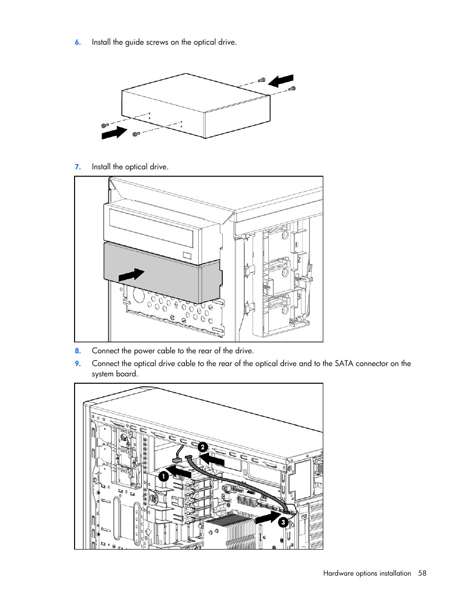 HP PROLIANT ML330 G6 User Manual | Page 58 / 129