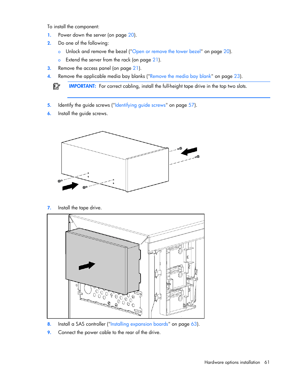 HP PROLIANT ML330 G6 User Manual | Page 61 / 129