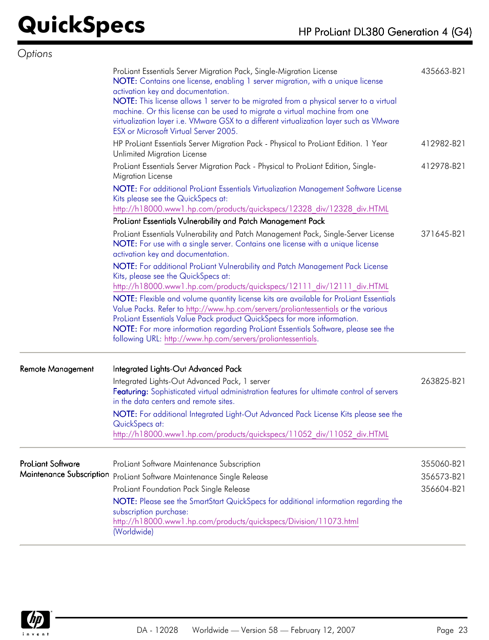 Quickspecs | HP SCSI User Manual | Page 23 / 48