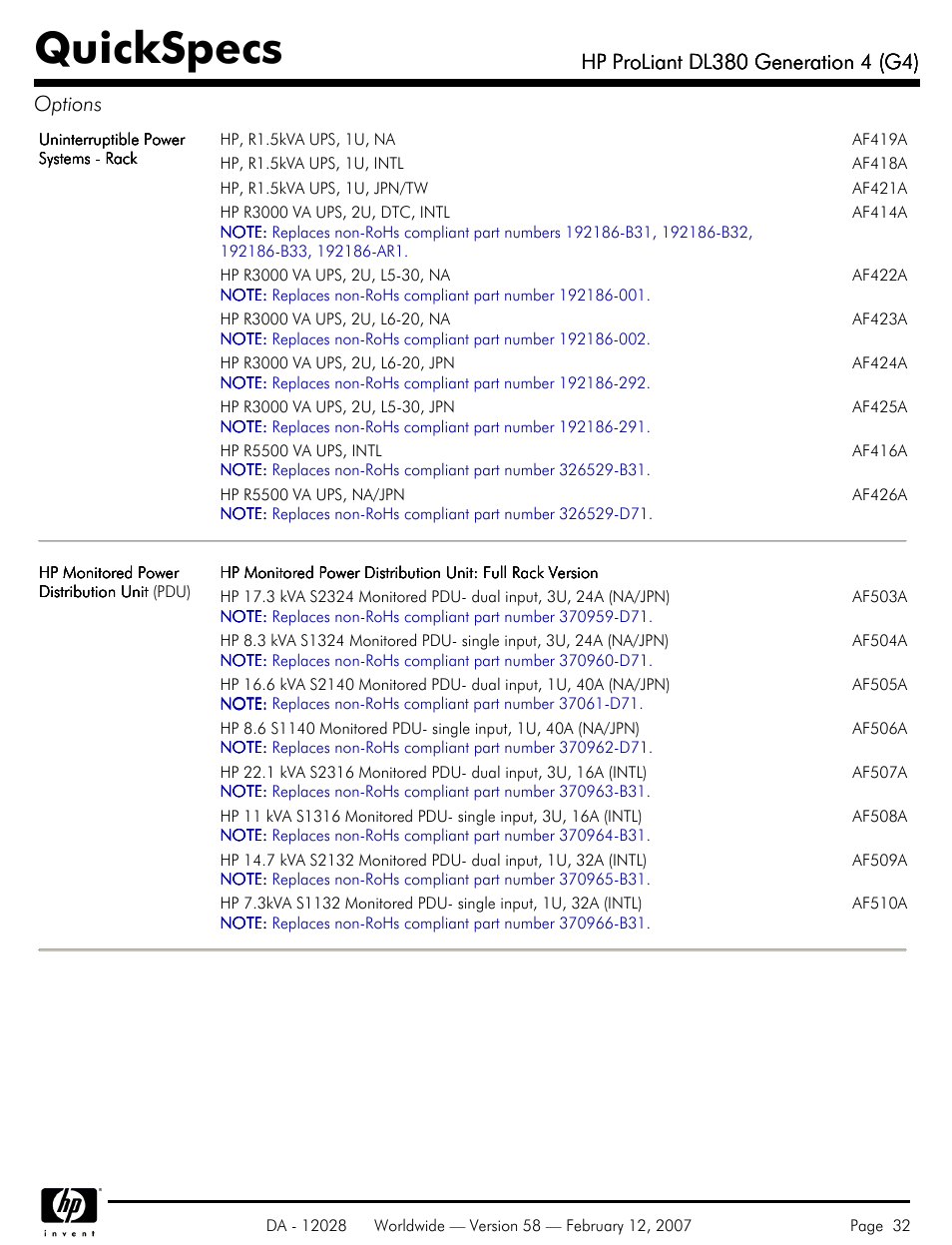 Quickspecs | HP SCSI User Manual | Page 32 / 48