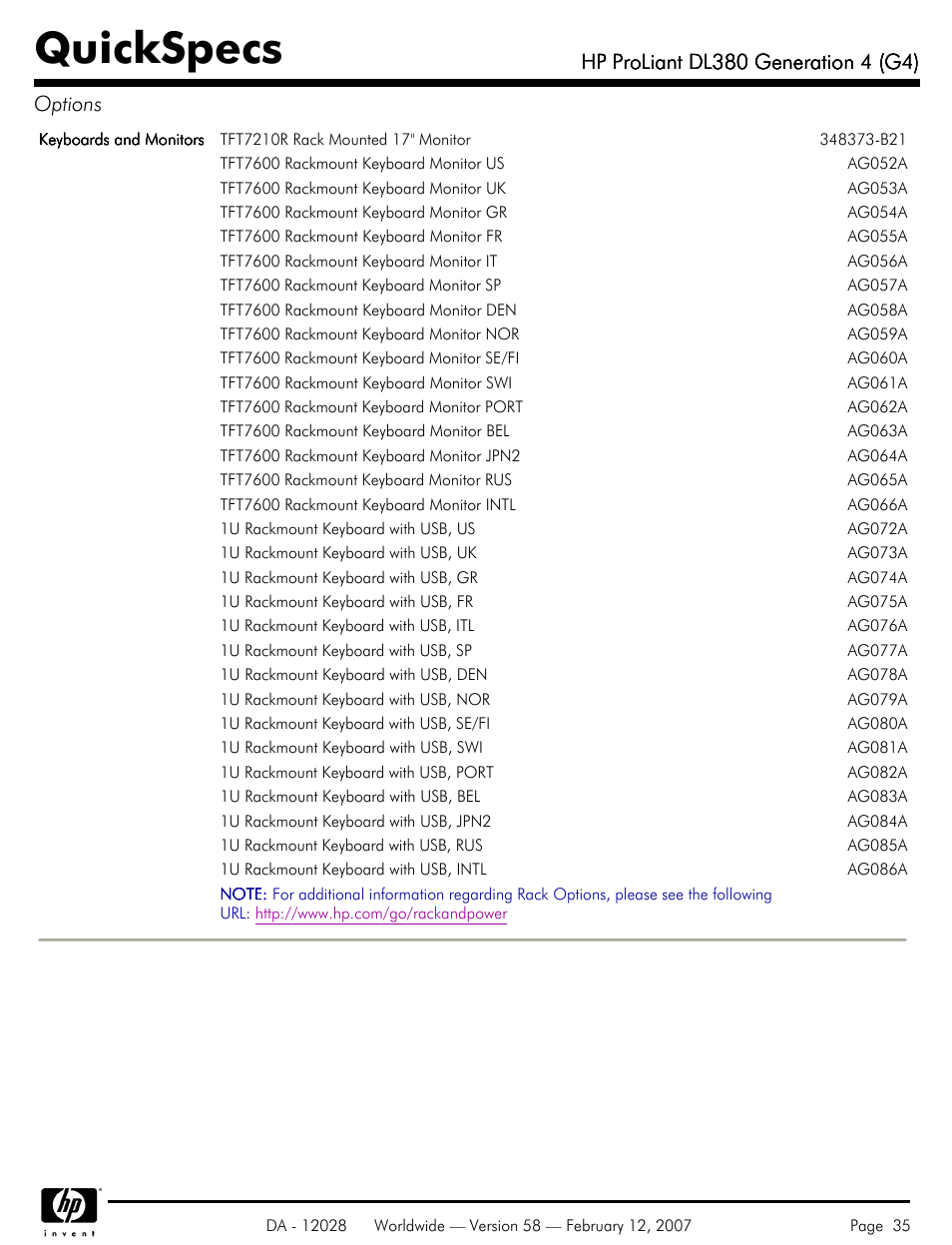 Quickspecs | HP SCSI User Manual | Page 35 / 48