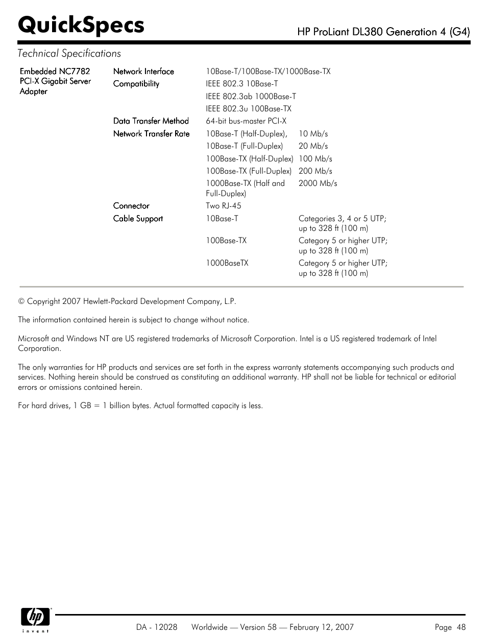 Quickspecs | HP SCSI User Manual | Page 48 / 48