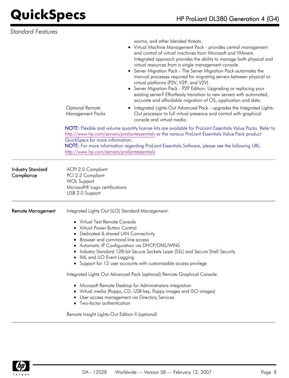 Quickspecs | HP SCSI User Manual | Page 8 / 48