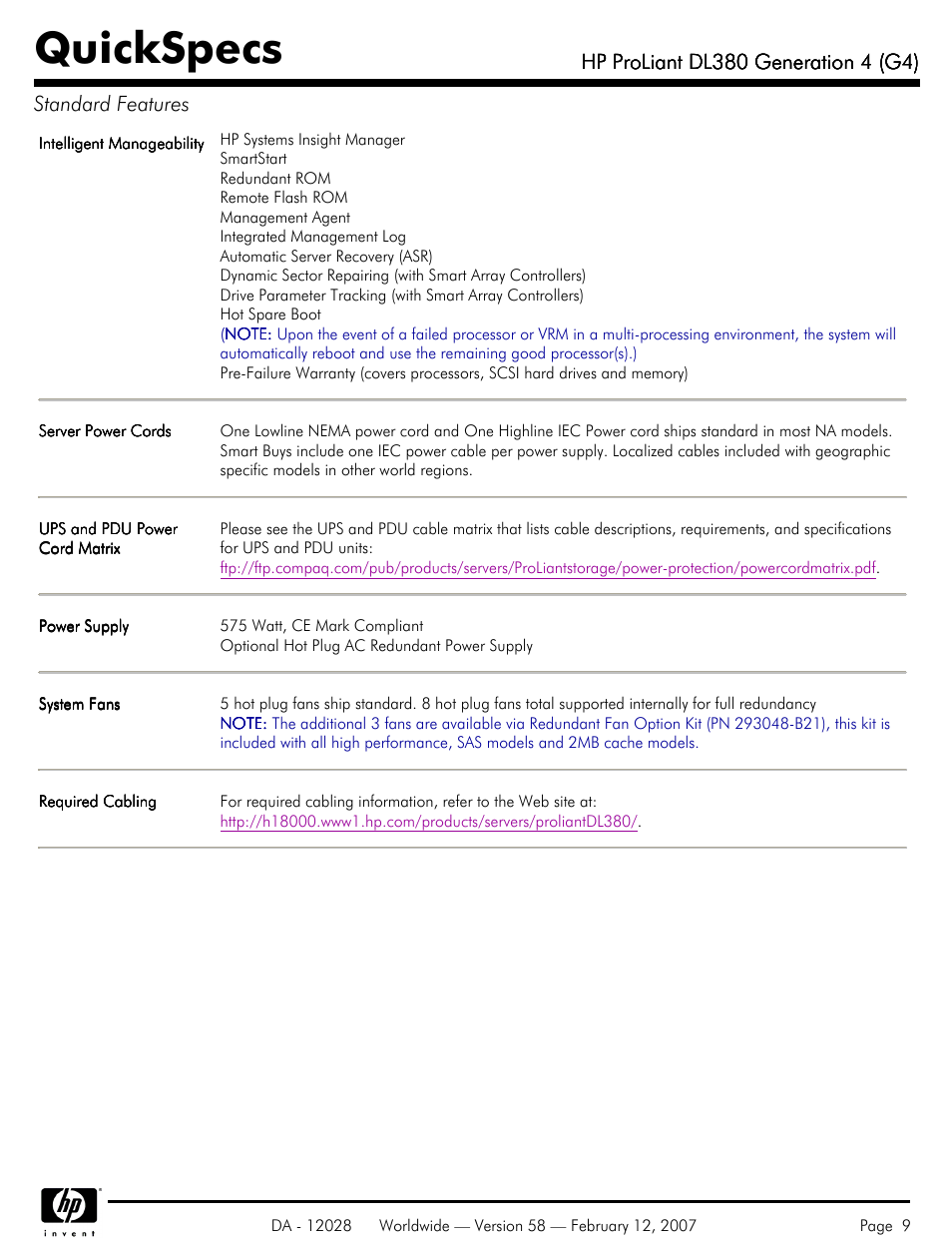 Quickspecs | HP SCSI User Manual | Page 9 / 48