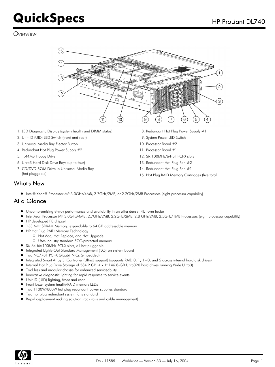 HP ProLiant DL740 User Manual | 36 pages