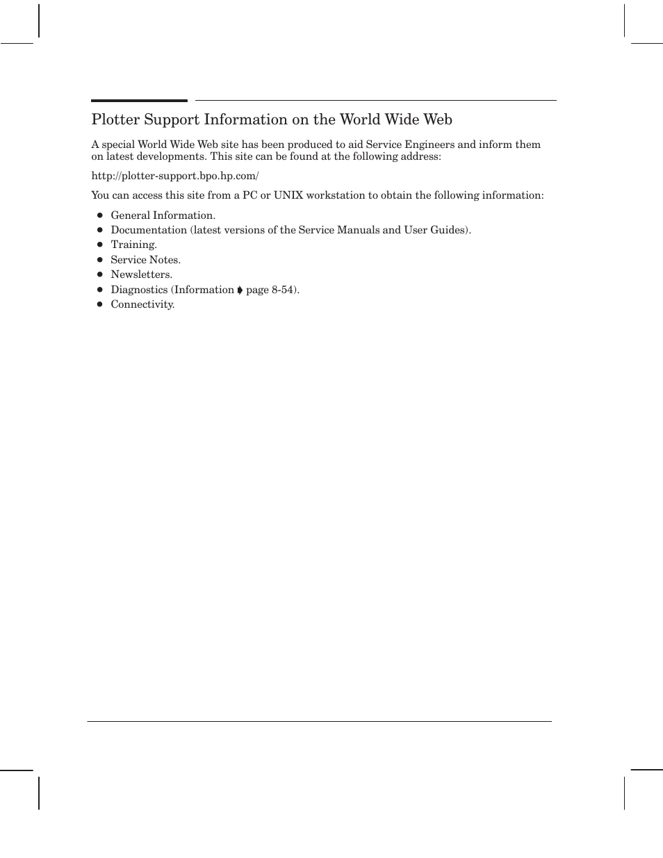 Plotter support information on the world wide web | HP 750 User Manual | Page 202 / 288