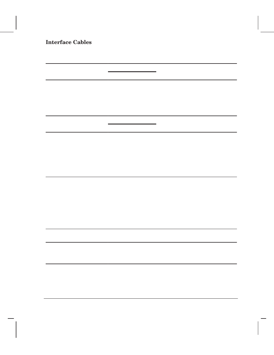 Interface cables | HP 750 User Manual | Page 259 / 288