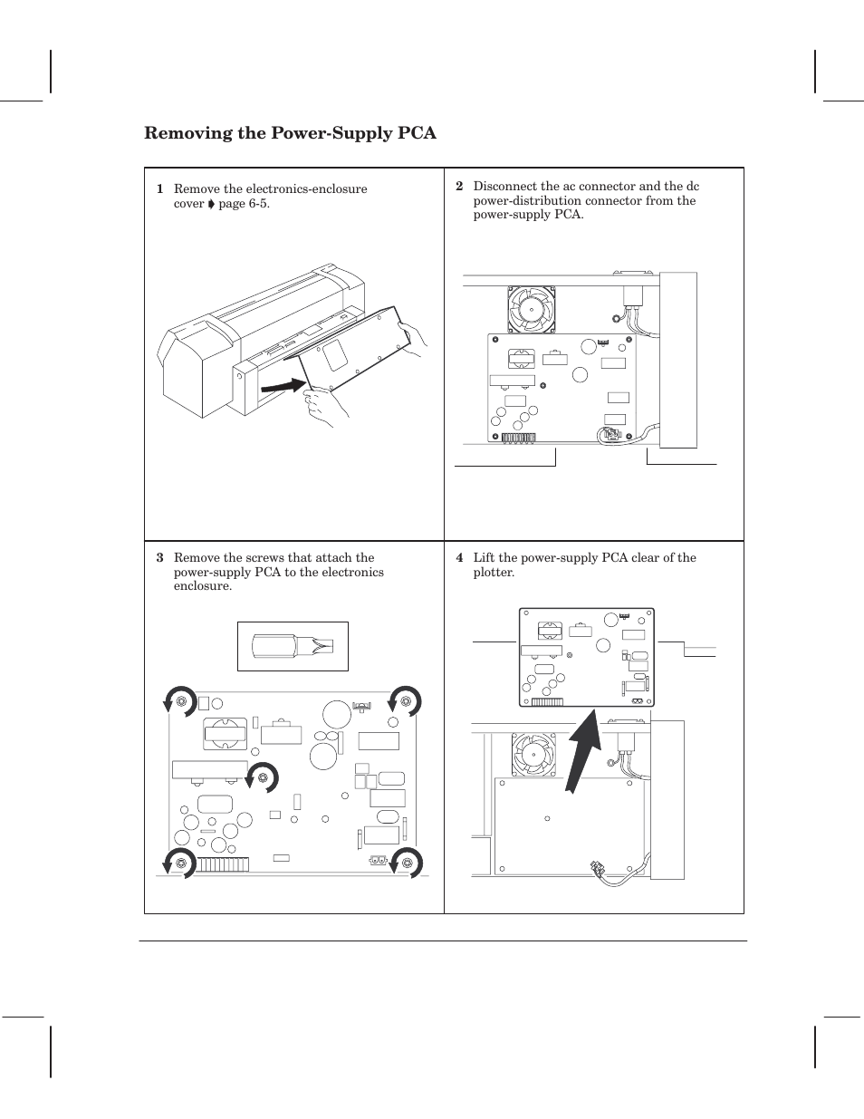 Removing the powerćsupply pca | HP 750 User Manual | Page 63 / 288