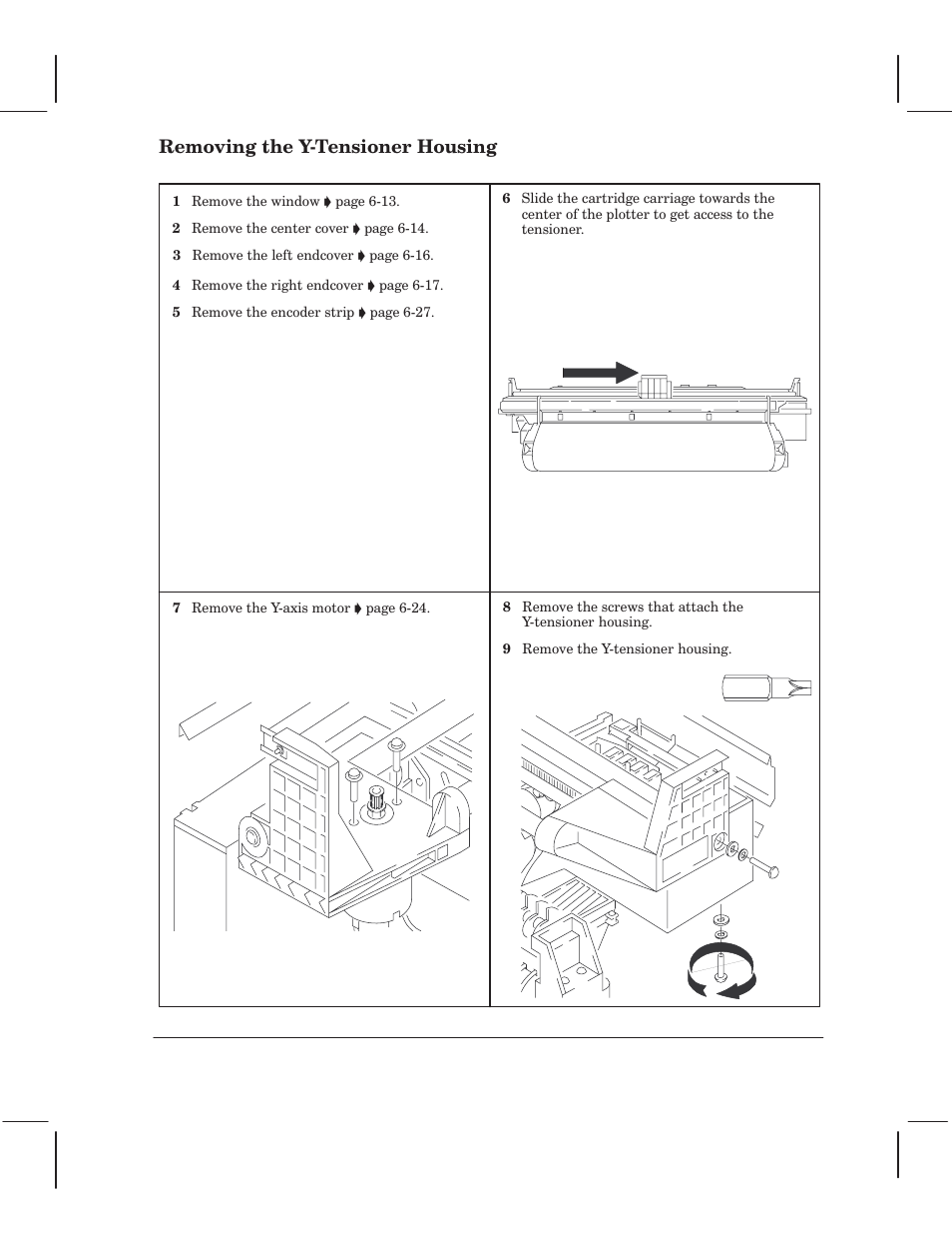 Removing the yćtensioner housing | HP 750 User Manual | Page 83 / 288