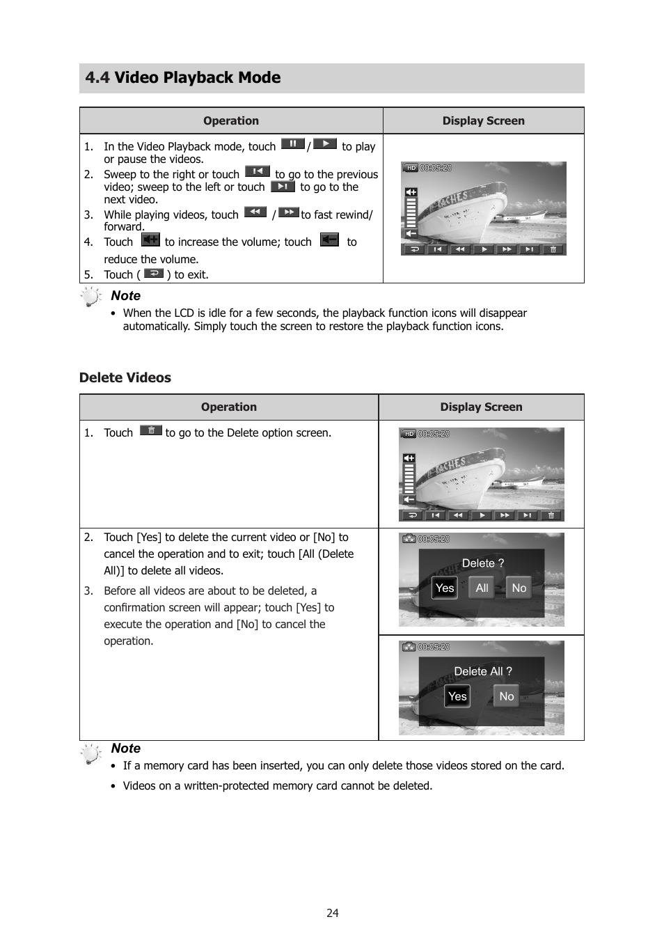 4 video playback mode, Video playback mode | HP T500 User Manual | Page 28 / 45