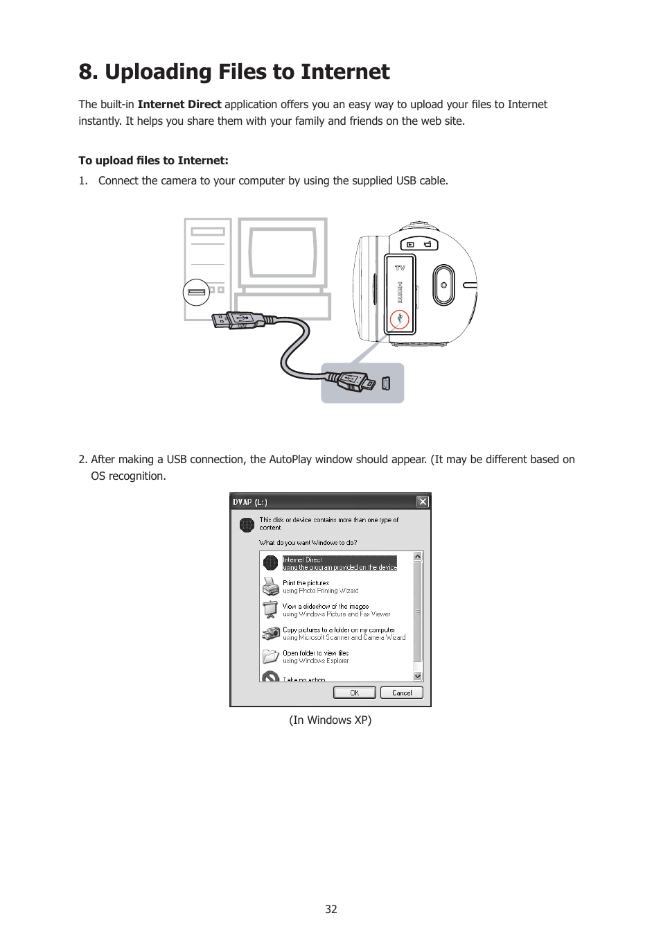 Uploading files to internet | HP T500 User Manual | Page 36 / 45