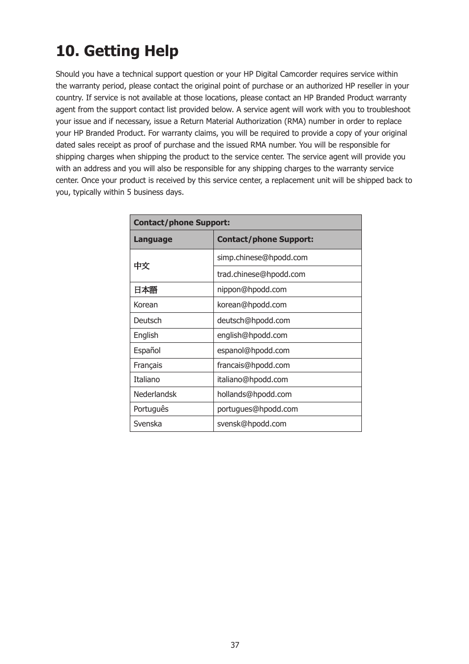 Getting help | HP T500 User Manual | Page 41 / 45