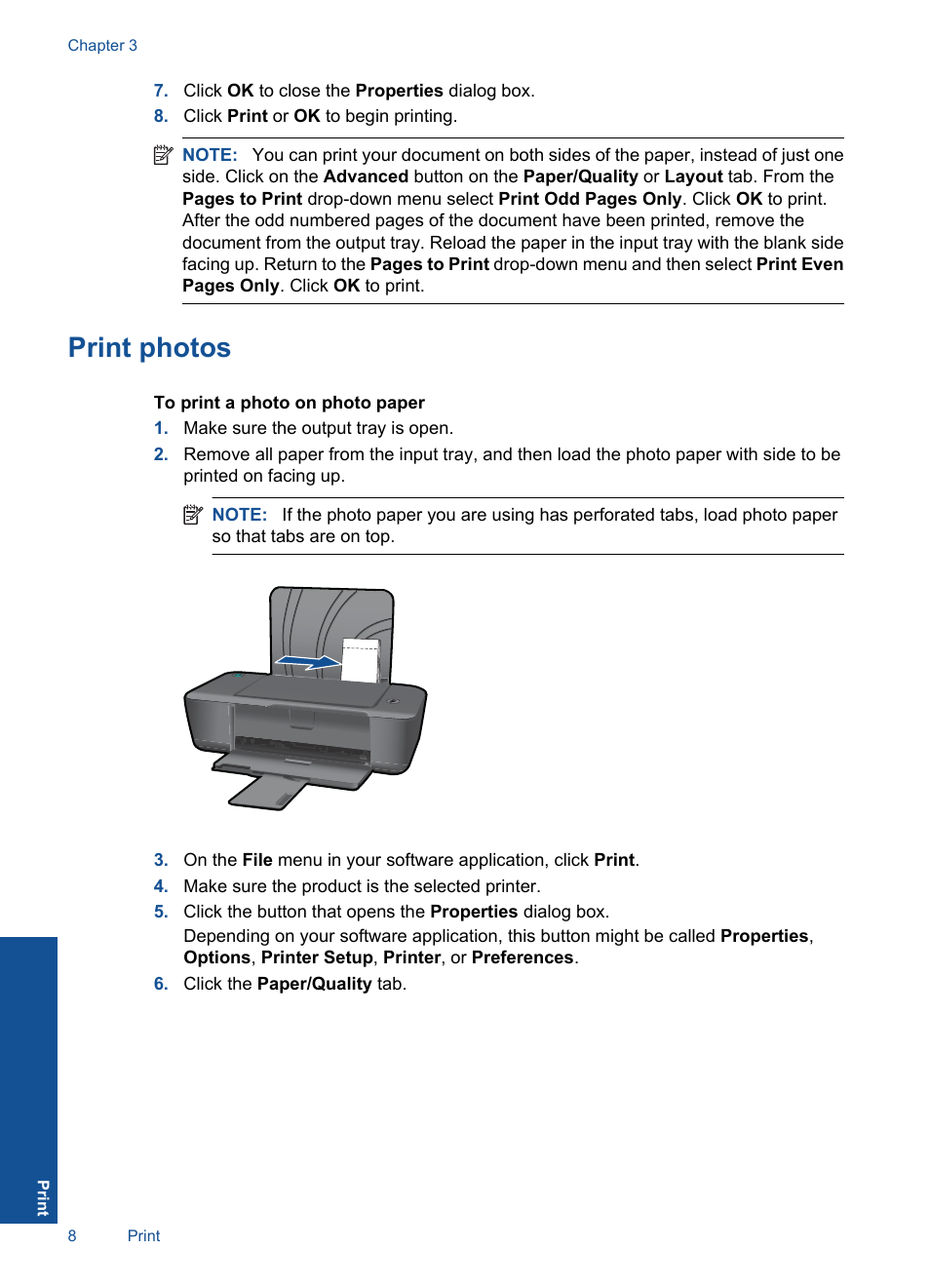 Print photos | HP DESKJET 1000 J110 User Manual | Page 10 / 48