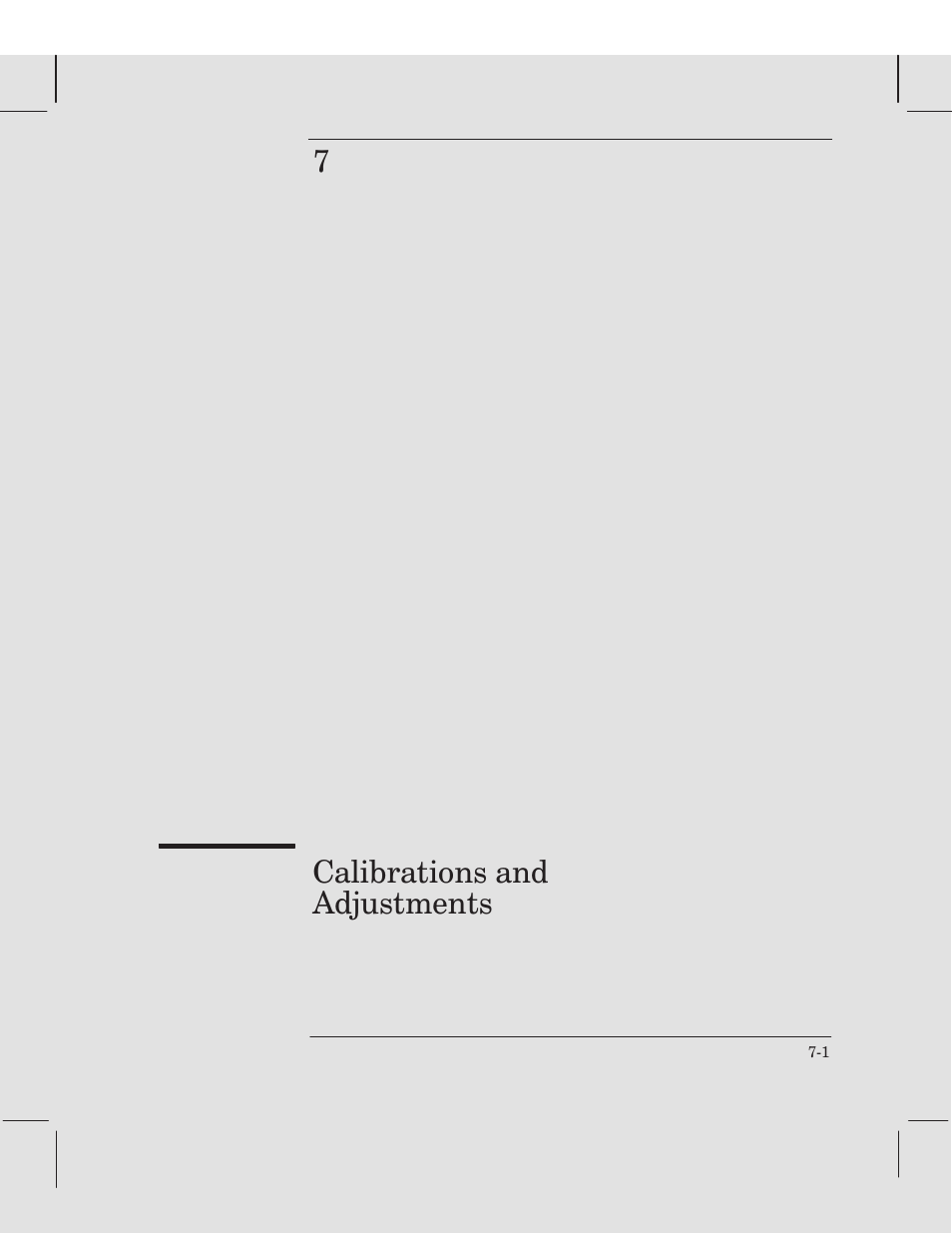 Chapter 7 calibrations and adjustments, 7calibrations and adjustments | HP 250C User Manual | Page 109 / 268