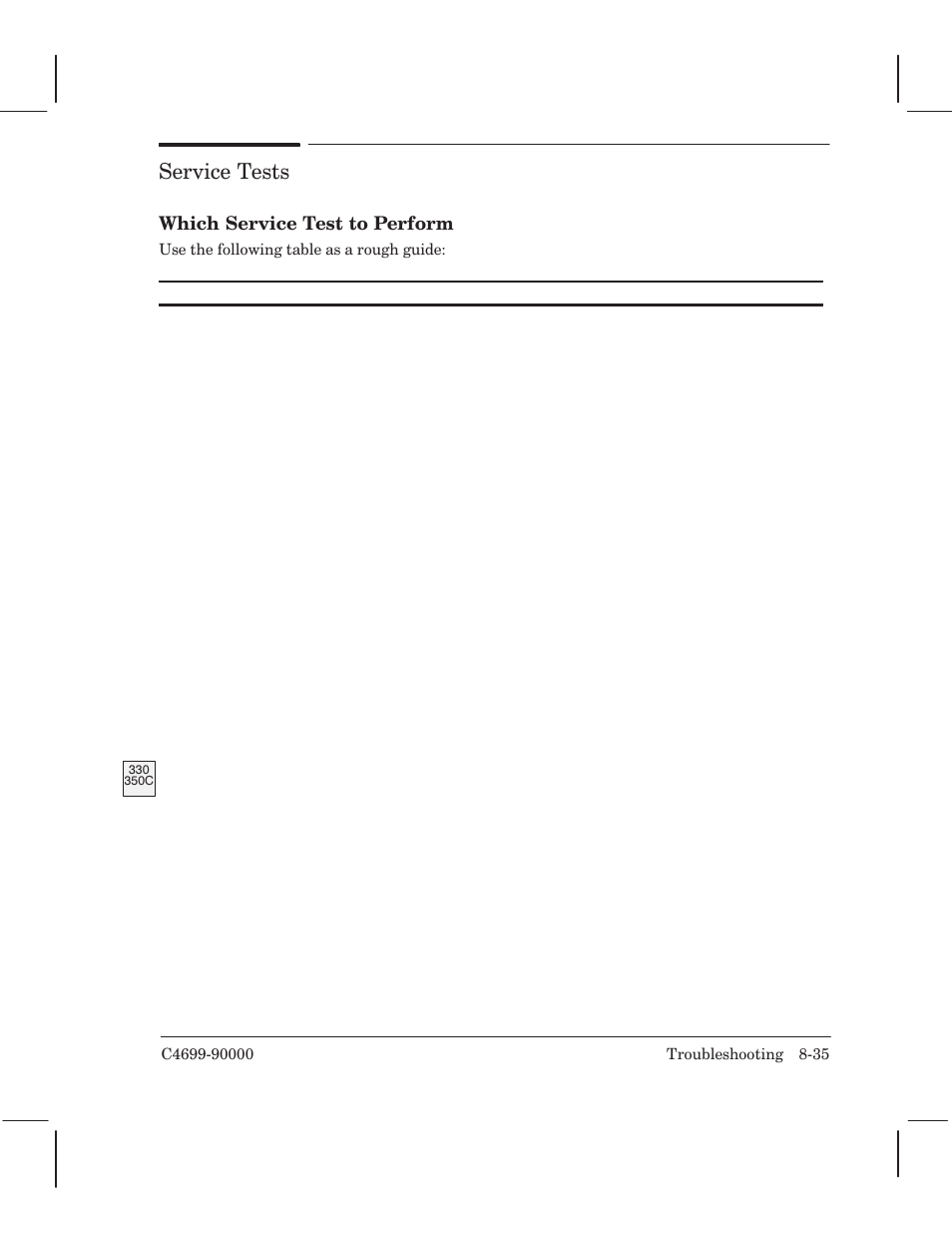 Service tests, Which service test to perform | HP 250C User Manual | Page 169 / 268