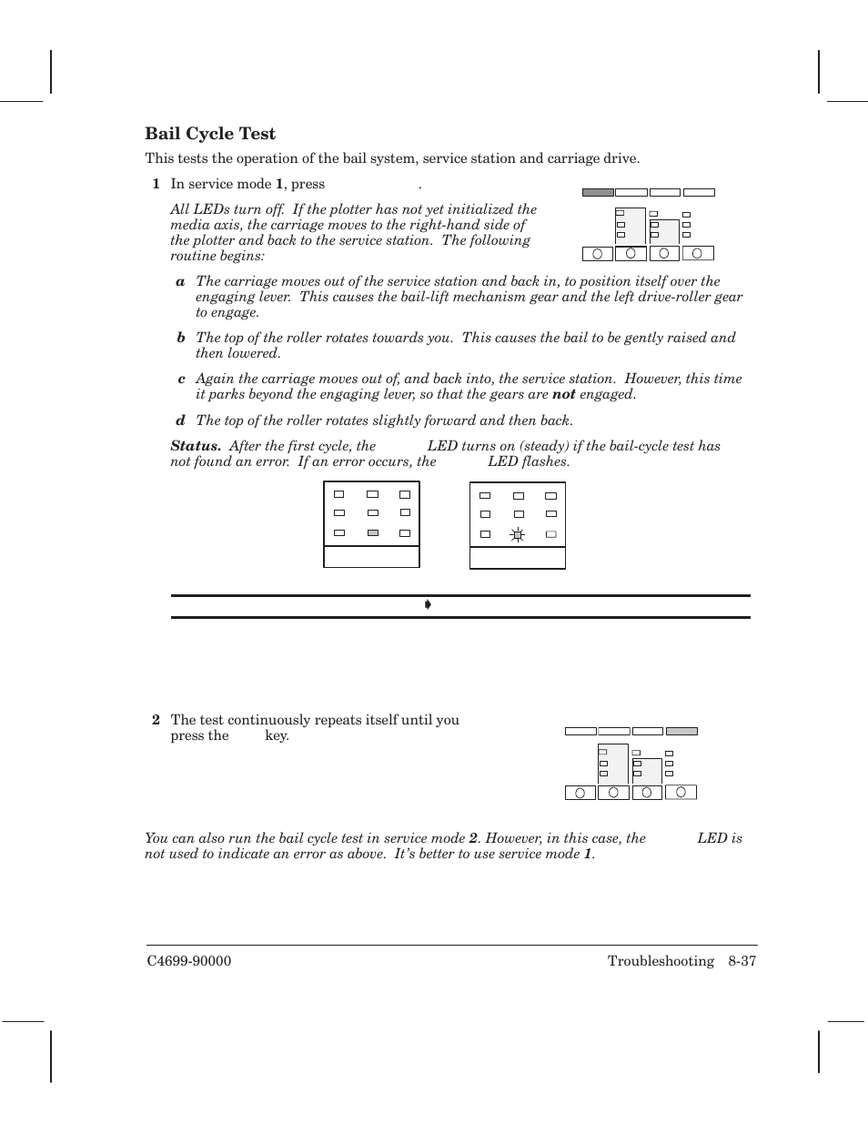 Bail cycle test | HP 250C User Manual | Page 171 / 268