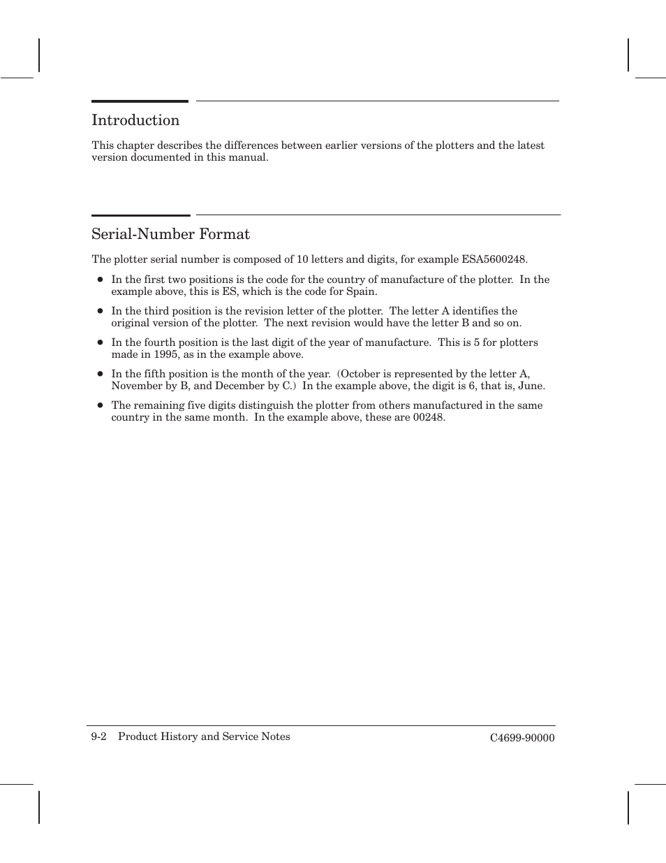 Introduction, Serialćnumber format | HP 250C User Manual | Page 198 / 268