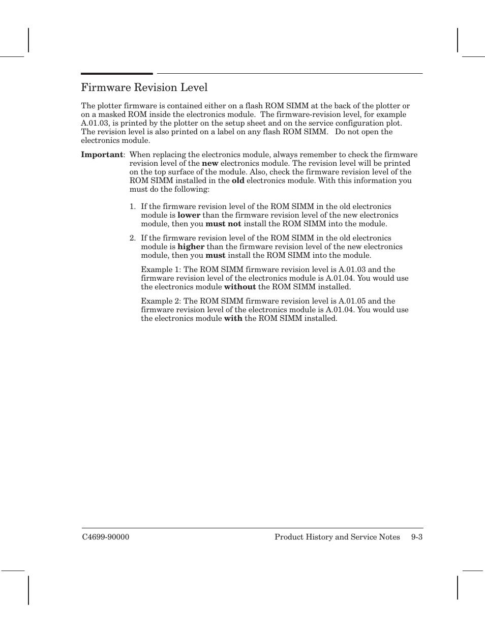 Firmware revision level | HP 250C User Manual | Page 199 / 268