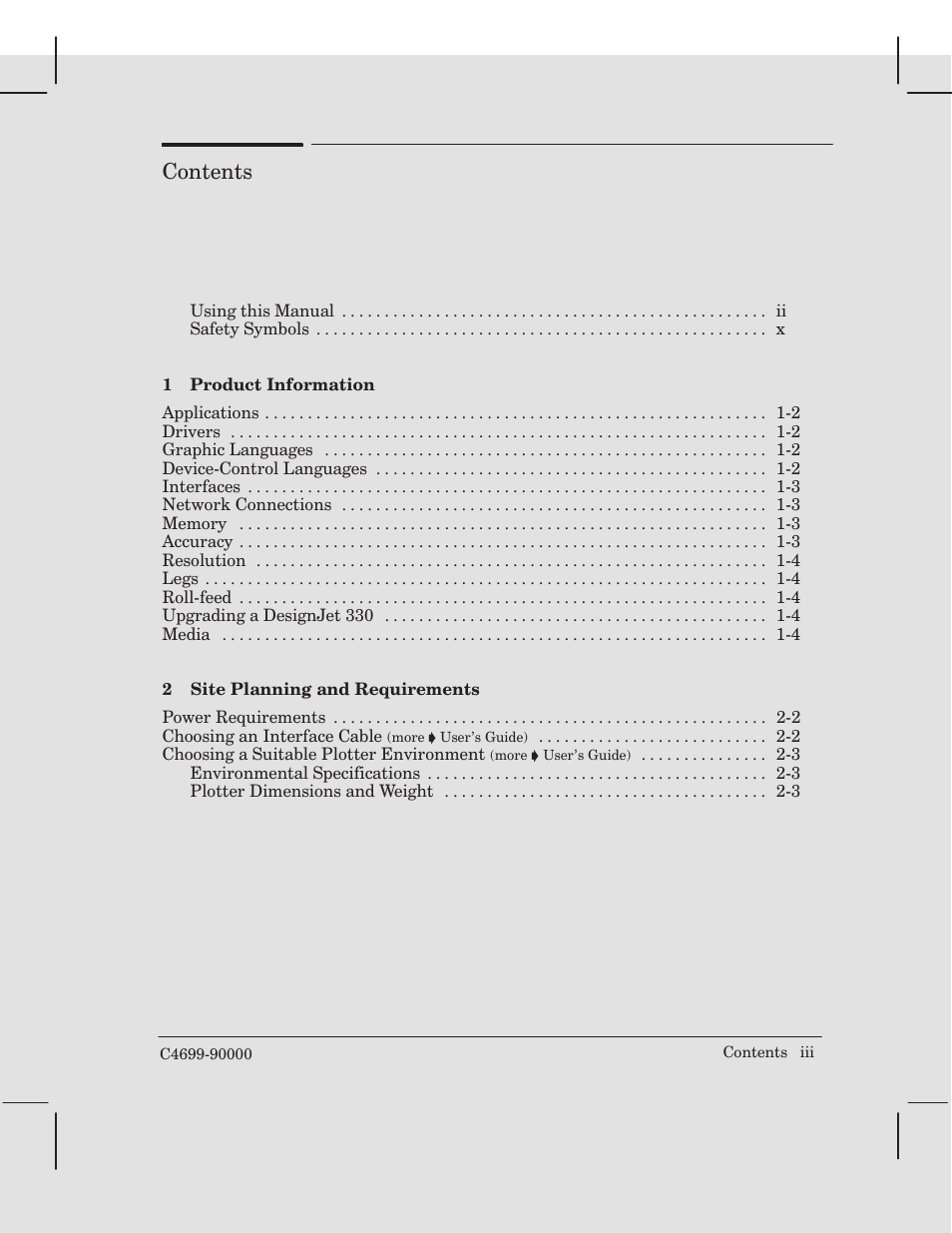 HP 250C User Manual | Page 5 / 268