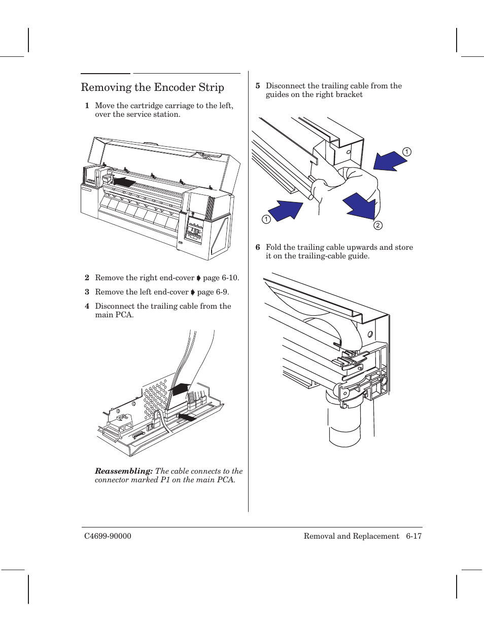 Removing the encoder strip | HP 250C User Manual | Page 75 / 268