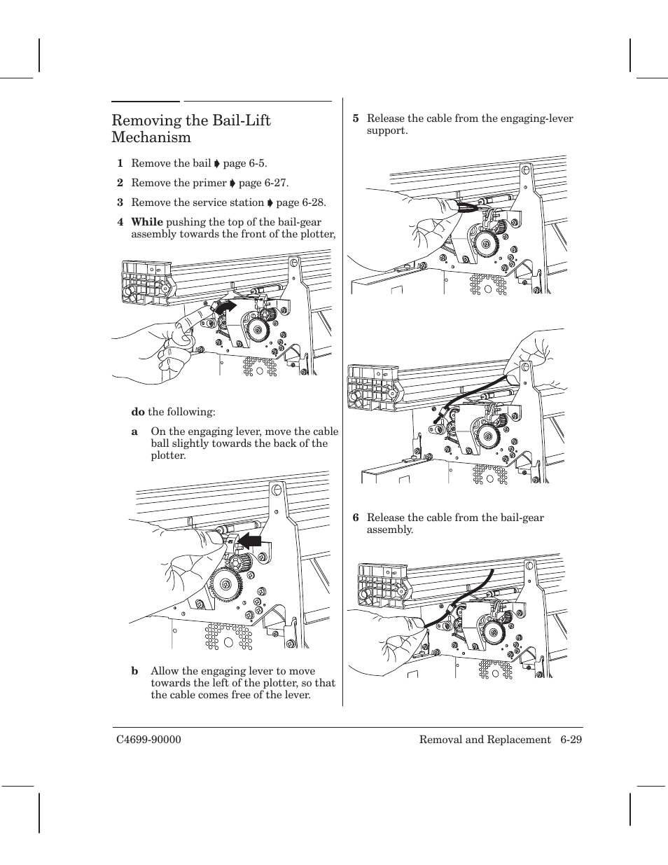 Removing the bailćlift mechanism | HP 250C User Manual | Page 87 / 268