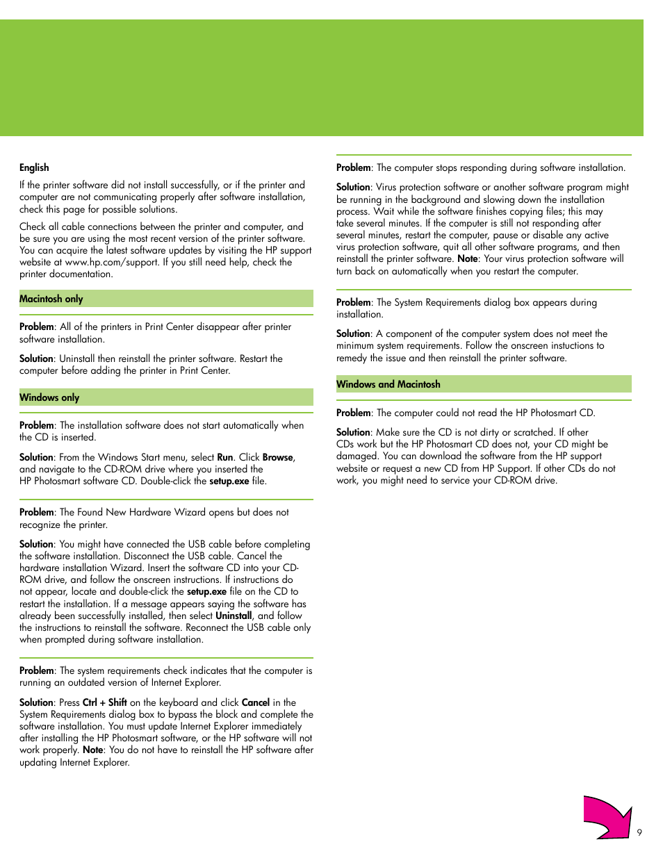 HP Photosmart D6100 series User Manual | Page 9 / 16