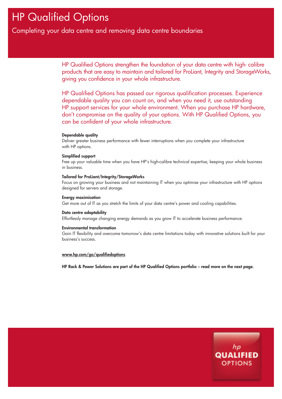 Hp qualified options | HP G1006 User Manual | Page 4 / 20