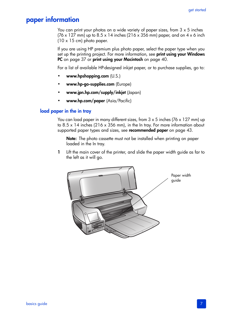 Paper information | HP Photosmart 7200 Series User Manual | Page 11 / 64