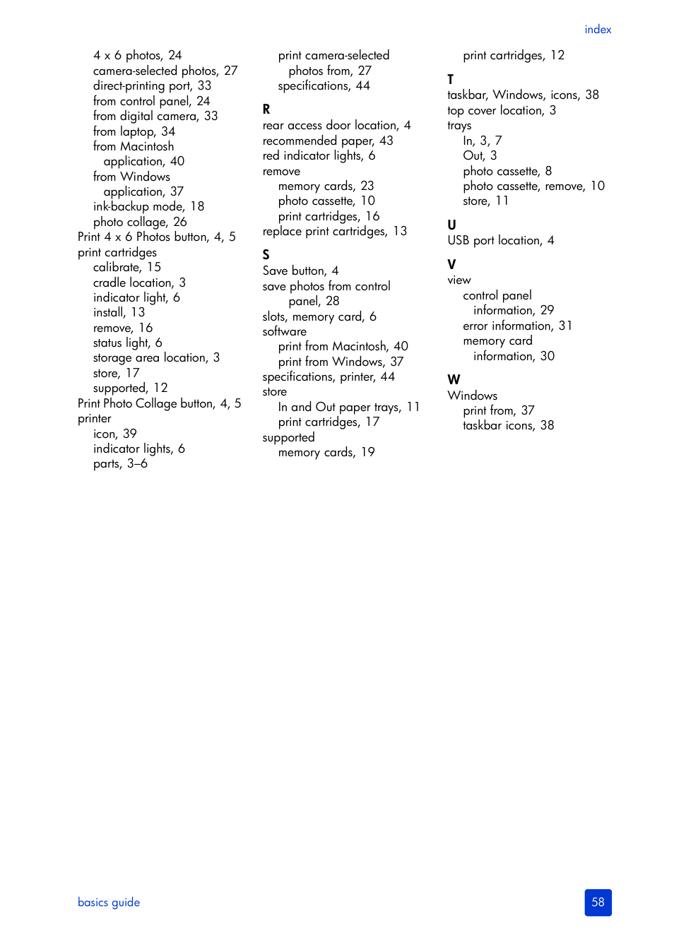 HP Photosmart 7200 Series User Manual | Page 62 / 64