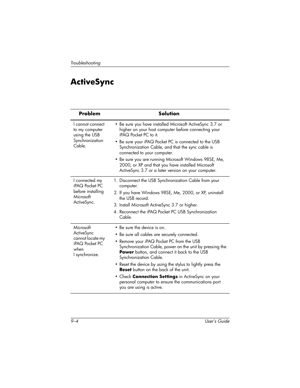 Activesync, Activesync –4 | HP H1930 User Manual | Page 108 / 127