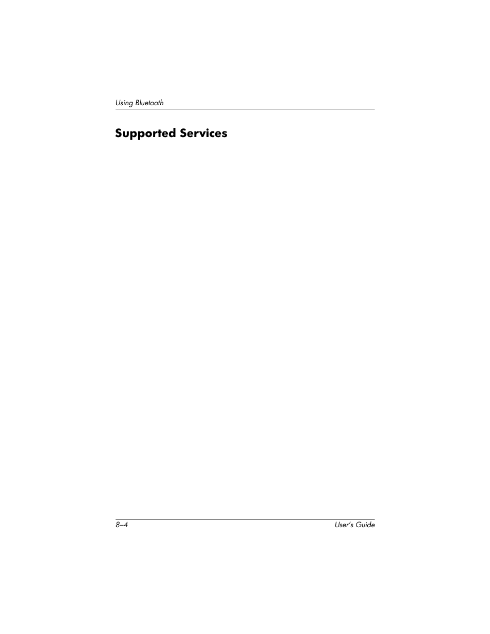 Supported services, Supported services –4 | HP H1930 User Manual | Page 78 / 127