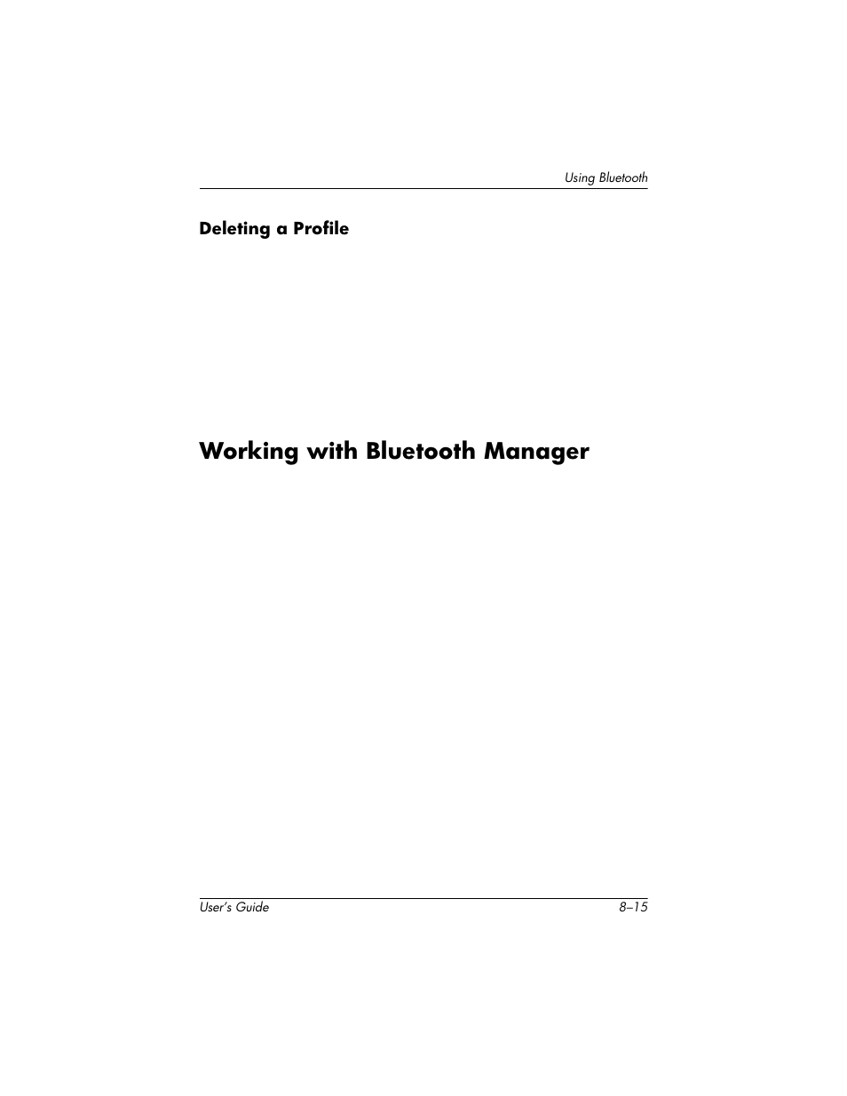 Working with bluetooth manager, Working with bluetooth manager –15 | HP H1930 User Manual | Page 89 / 127